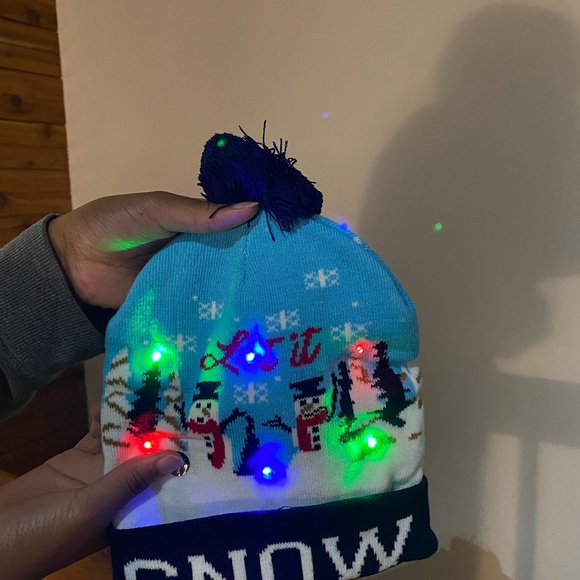 Let it Snow Glow Winter Hat for Kids and Adults - Picture 5 of 8
